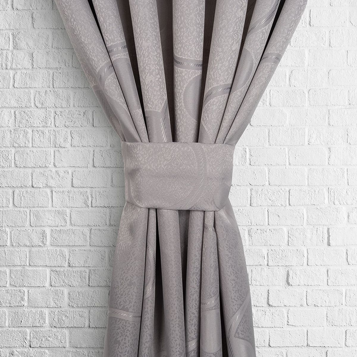 ADVANCE - Cortina de Aros Gris clara En Jacquard 280 cms x 210 cms 2 piezas