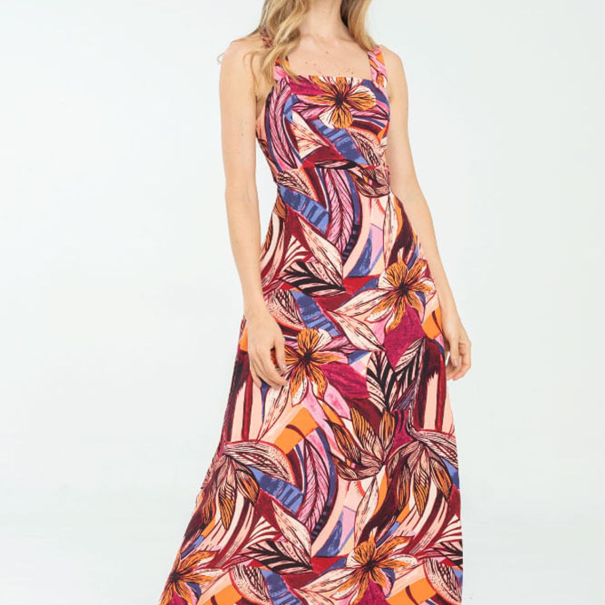 RAGGED - Vestido largo holly Borgoña Ragged