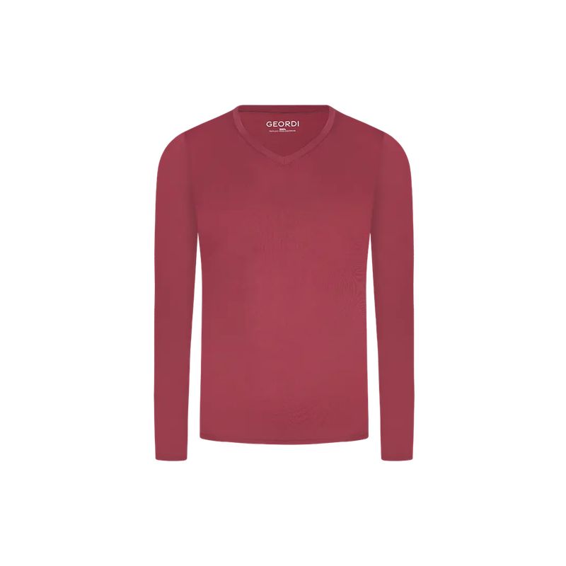 DIANE & GEORDI - Camiseta cuello V (4137) - Rojo