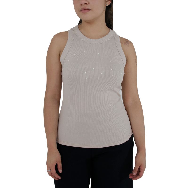 L Y H - Camiseta Para Mujer Manga Sisa Beige Marca L&H