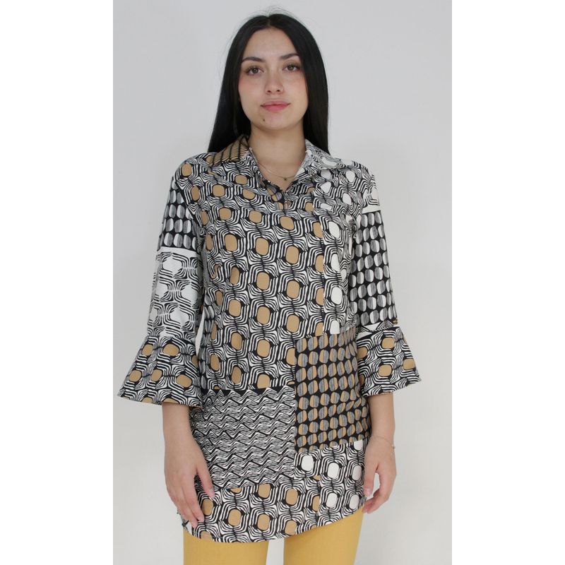 L Y H - Blusón Para Mujer Khaki Marca L&H
