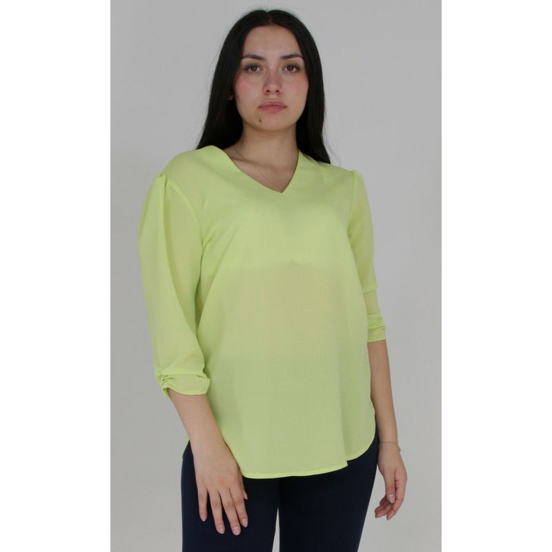 L Y H - Blusa Para Mujer Manga Larga Verde Marca L&H