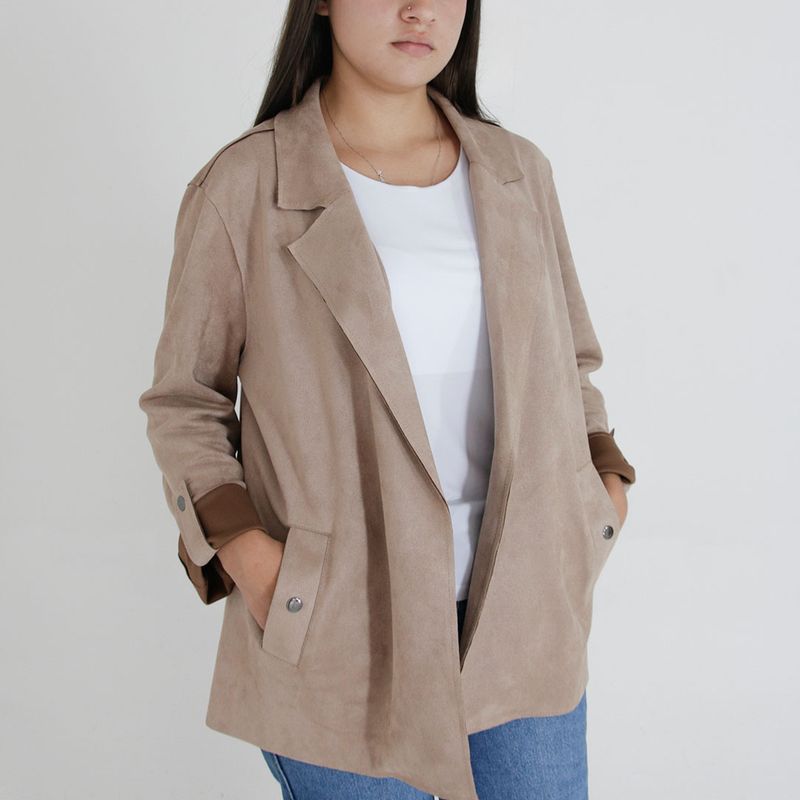 L Y H - Chaqueta Para Mujer Beige Marca L&H