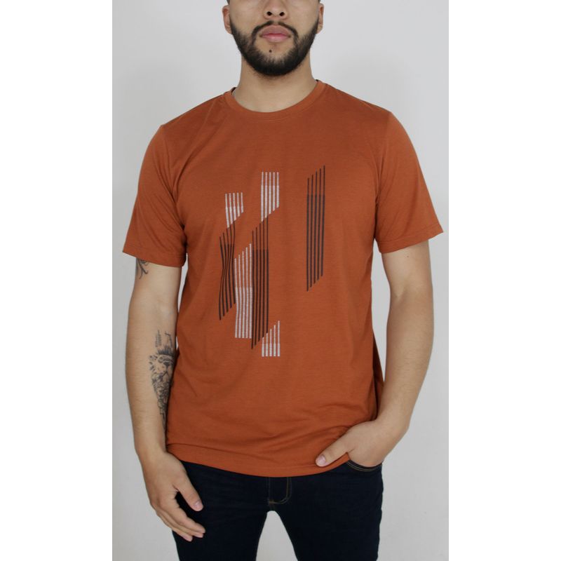 L Y H - Camiseta Para Hombre Naranjo Marca L&H