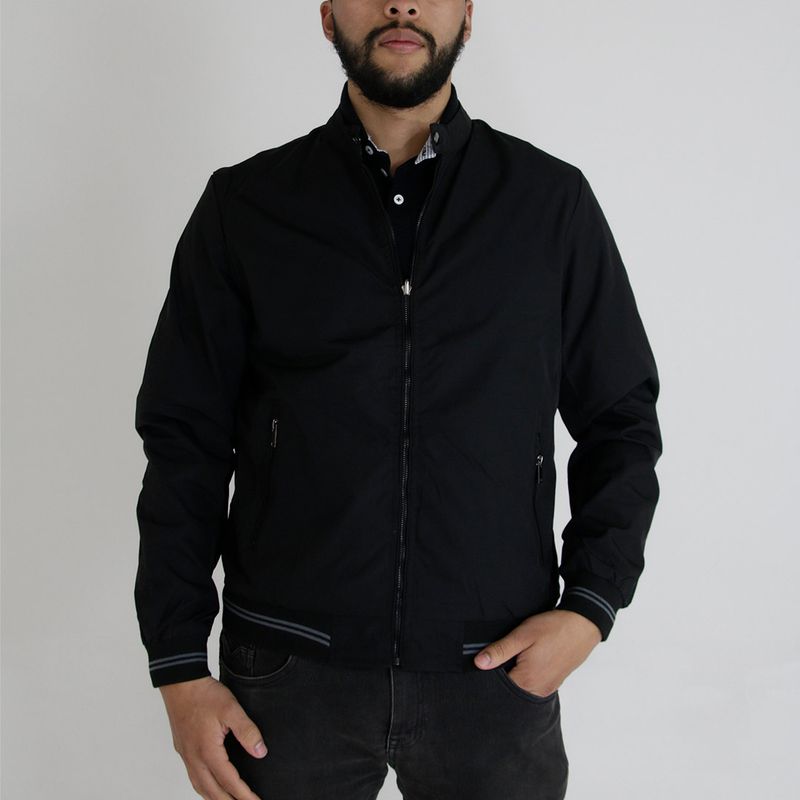L Y H - Chaqueta Para Hombre Negro Marca L&H