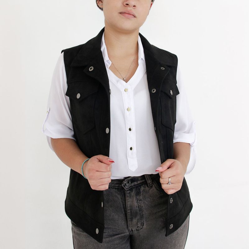 L Y H - Chaleco Para Mujer Negro Marca L&H