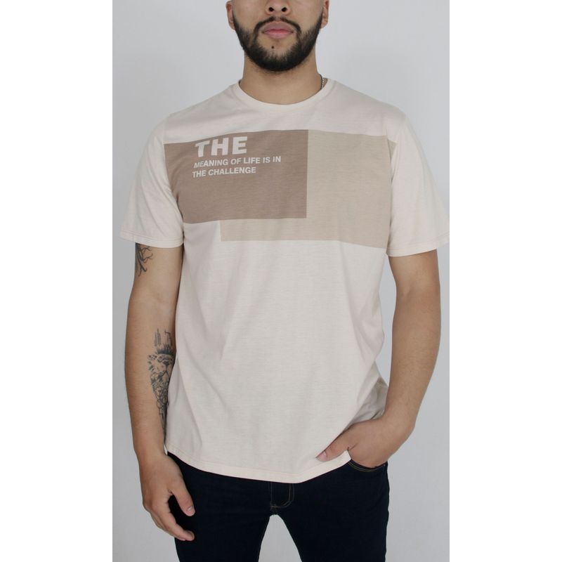 L Y H - Camiseta Para Hombre Beige Marca L&H