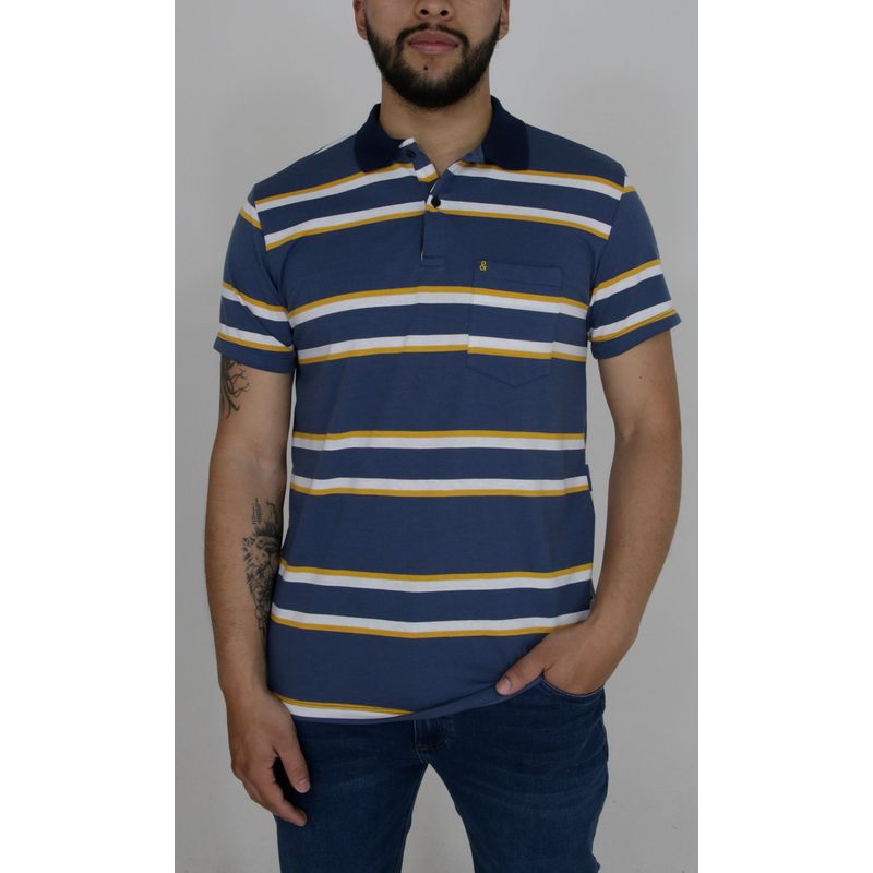 L Y H - Camiseta Para Hombre Azul Marca L&H