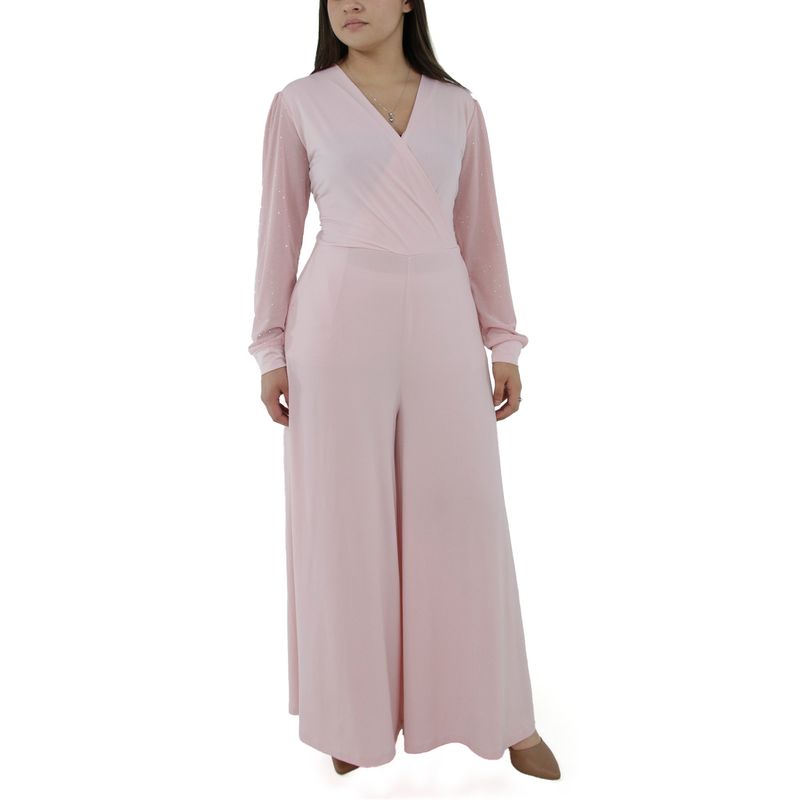 L Y H - Enterizo Para Mujer Manga Larga Rosa Marca L&H