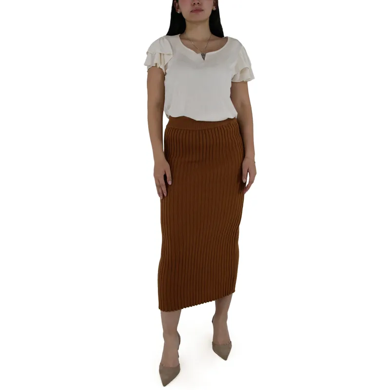 L Y H - Falda Para Mujer Khaki Oscuro Marca L&H