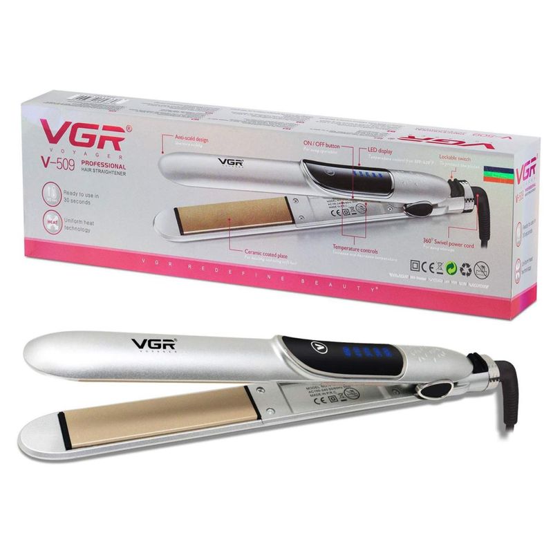 VGR - Plancha Para Cabello Profesional Cerámica Control Display