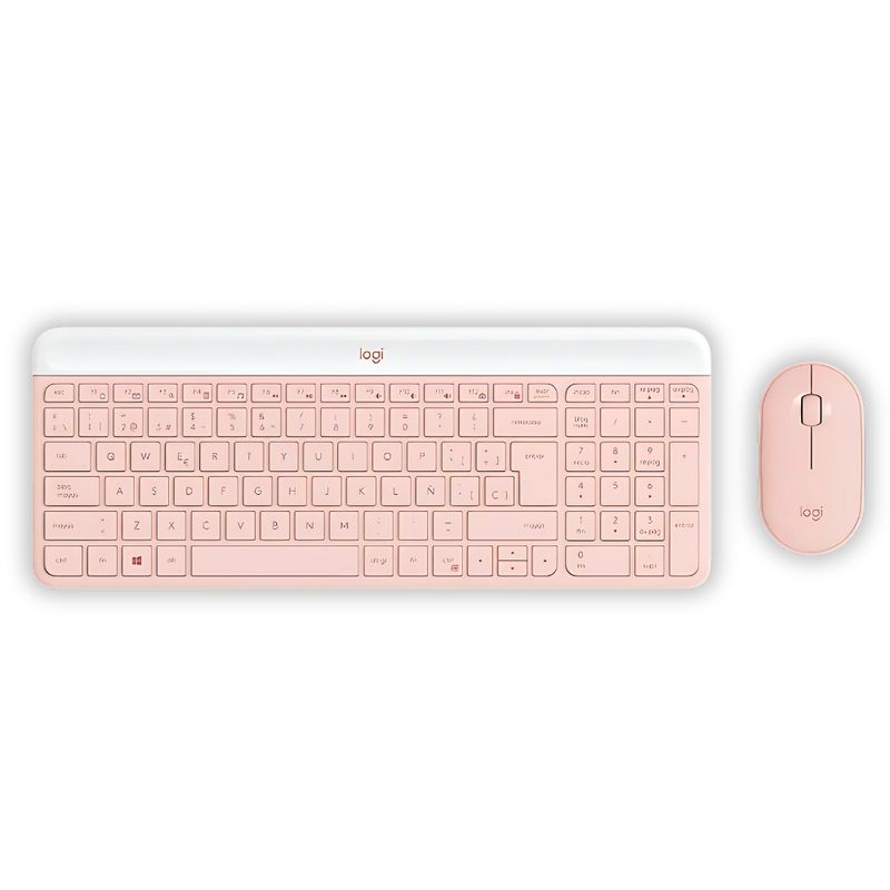 LOGITECH - Combo Inalámbrico Logitech Mk470 Slim Teclado Y Mouse Rosado