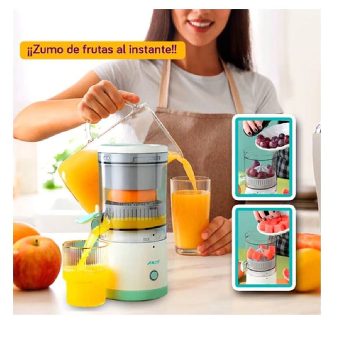 SKY - Extractor Original Sumo De Fruta Eléctrico Recargable Jugo Naranja Color Jugo
