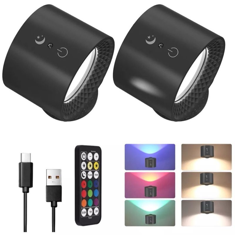 ONE PIXEL - Lampara Aplique Inalámbrico Control Remoto Recargable 2PCS