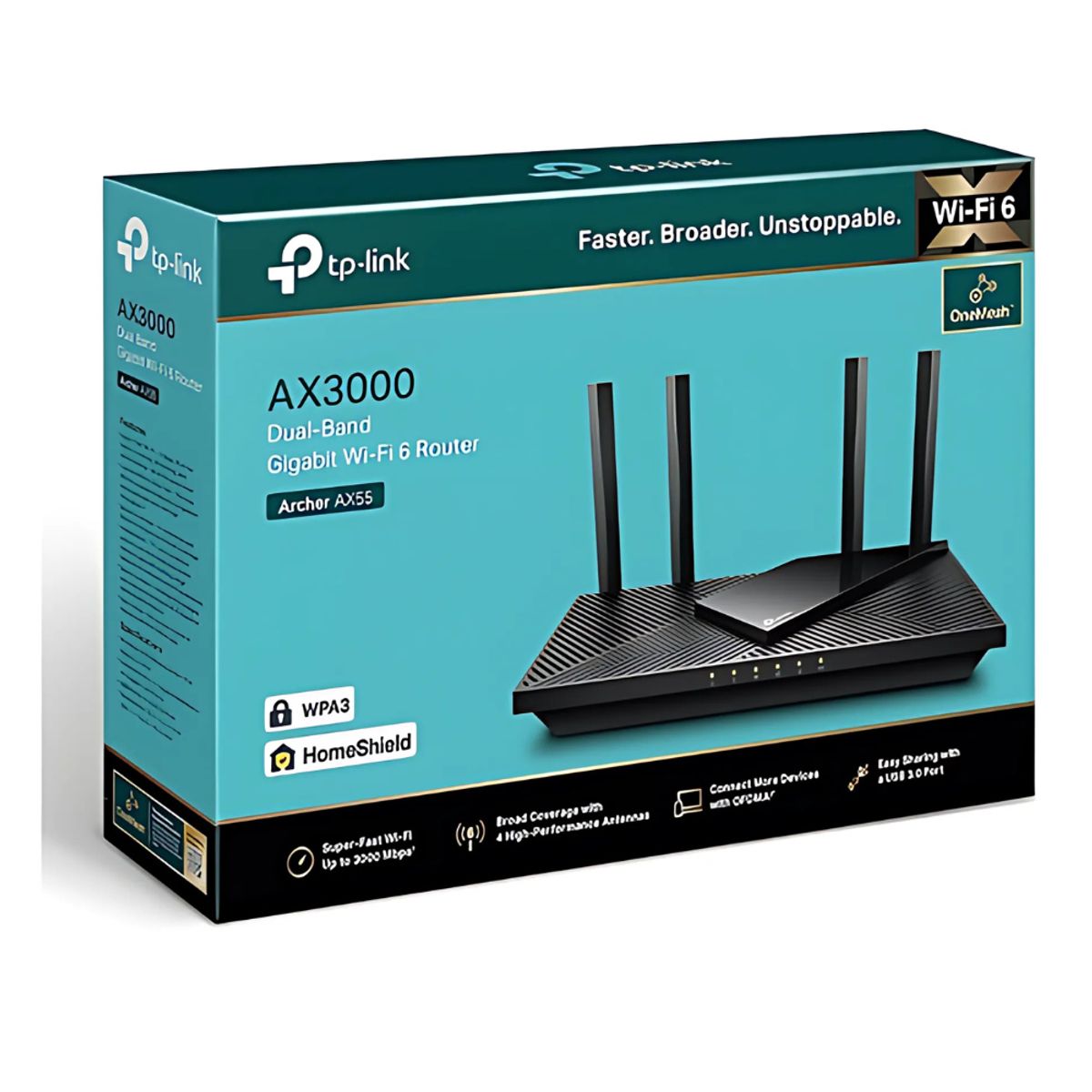 TP LINK - ROUTER TP-LINK ARCHER AX55 AX3000 4 ANTENAS DUAL-BAND GIGABIT WI-FI 6