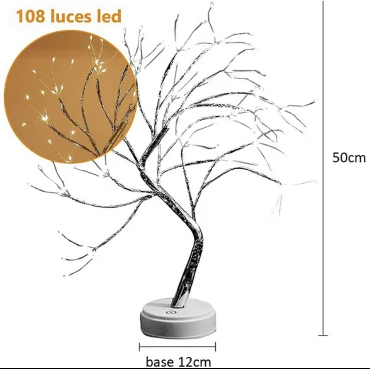 LEDMAX - ARBOL LED TIPO BONSAI DECORATIVO CON LUCES AMARILLAS CALIDAS
