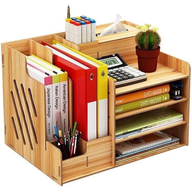 ONE PIXEL - Organizador De Escritorio Madera Oficina Archivador Soporte