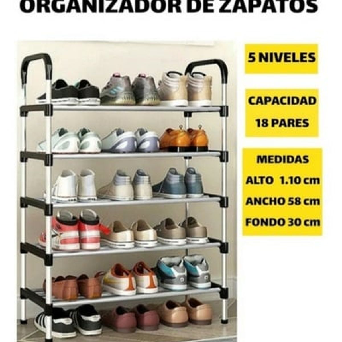 GENERICO - ZAPATERO ORGANIZADOR  PARA 18 PARES DE ZAPATOS