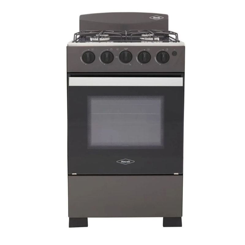 HACEB - Estufa de Piso HACEB 50cm 4 Puestos GN Horno ROMERO Gris