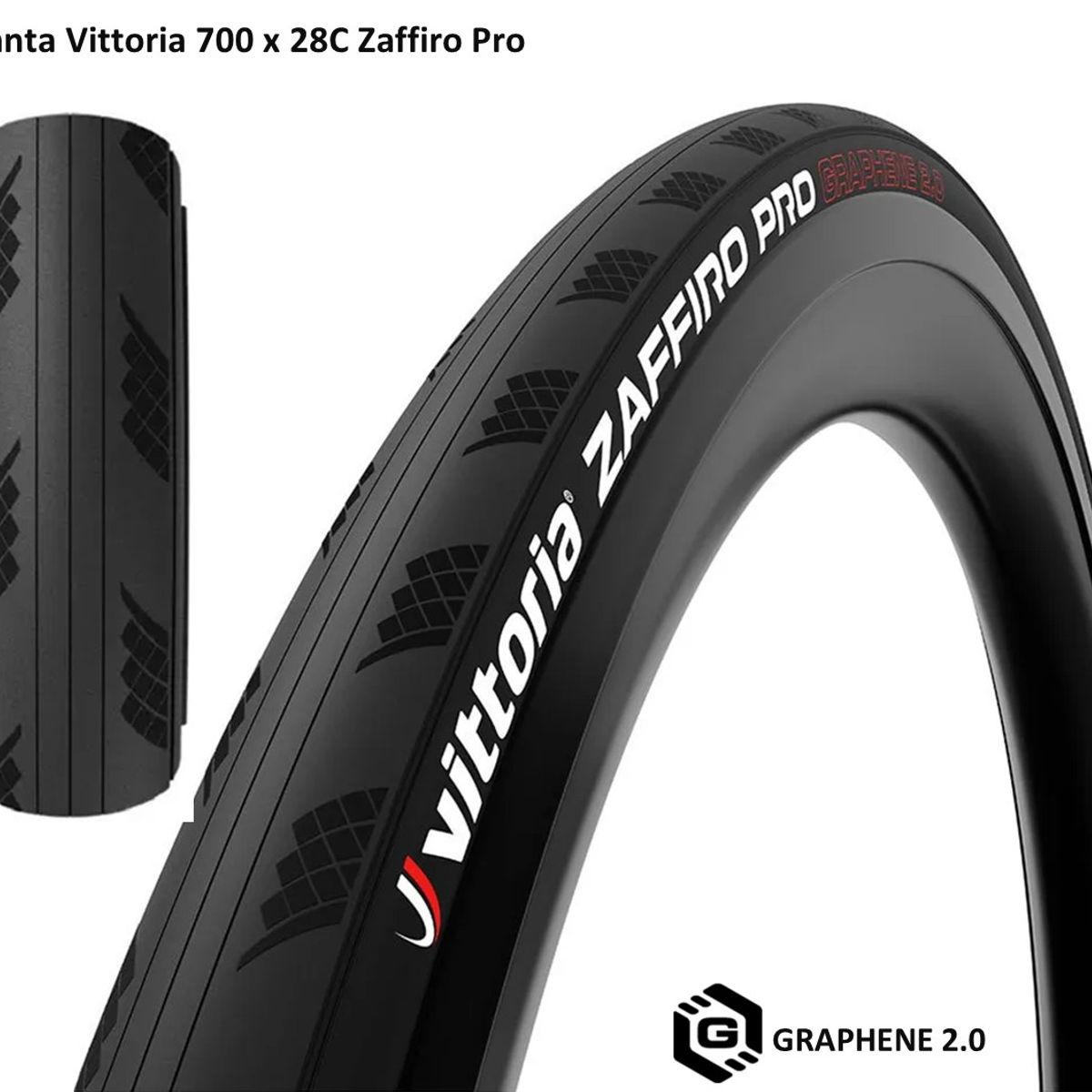 VITTORIA - Llanta Bicicleta Vittoria 700 X 28 Zaffiro Pro Grafeno Ruta