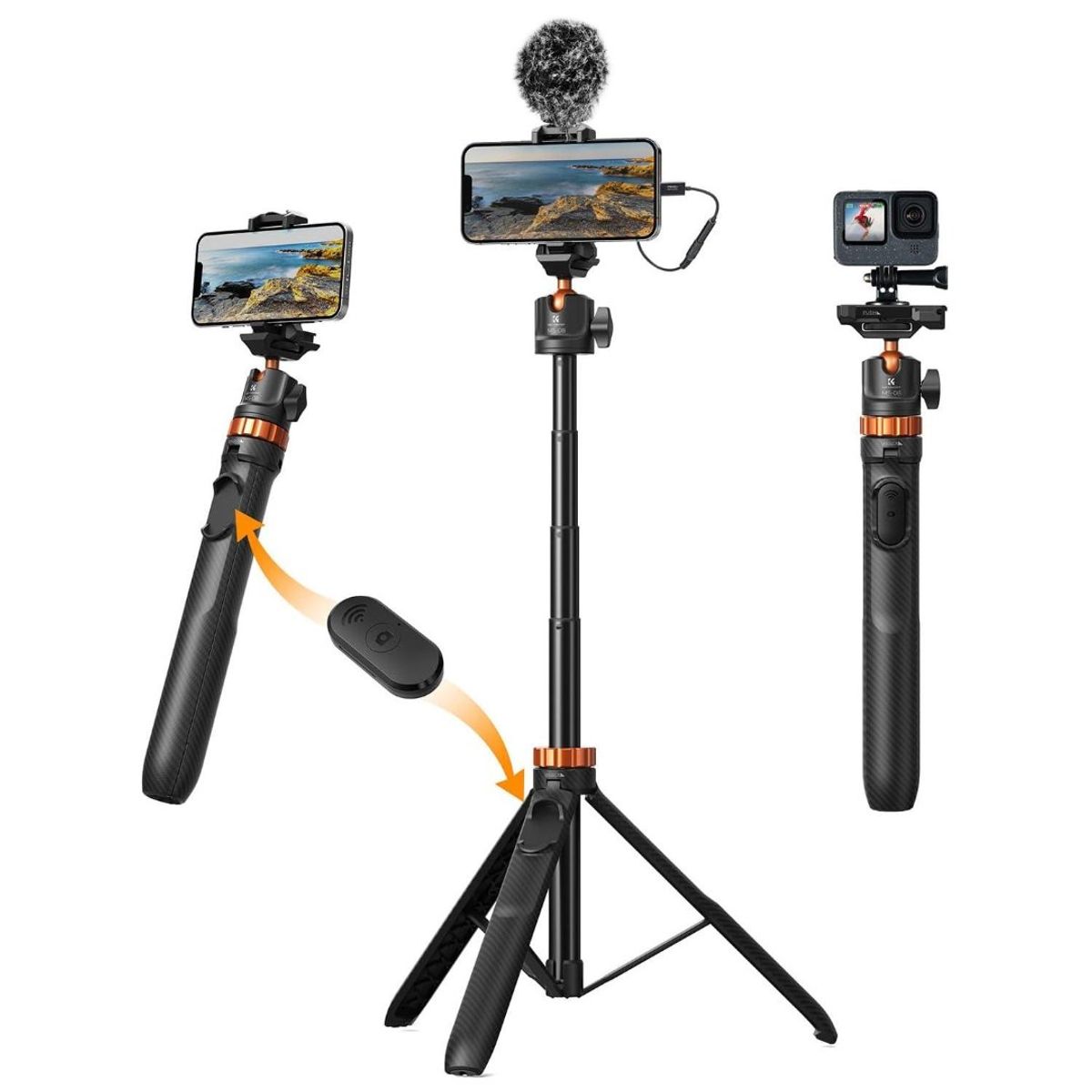 K&F CONCEPT - Trípode selfie stick MS08 de 62 K&F Concept