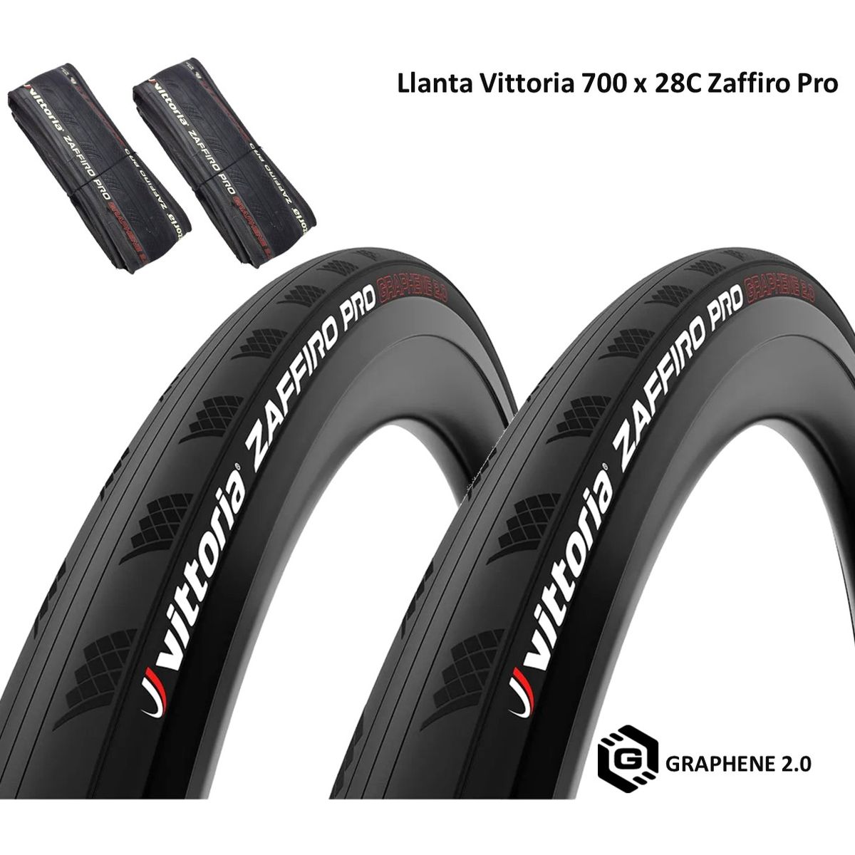 VITTORIA - Llanta Bicicleta 700 X 28 Vittoria Zaffiro Pro Grafeno X2und