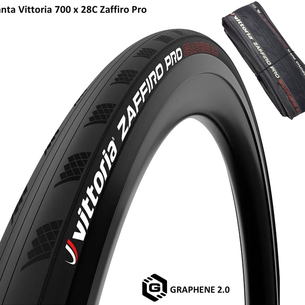 VITTORIA - Llanta Bicicleta 700 X 28 Vittoria Zaffiro Pro Grafeno X2und