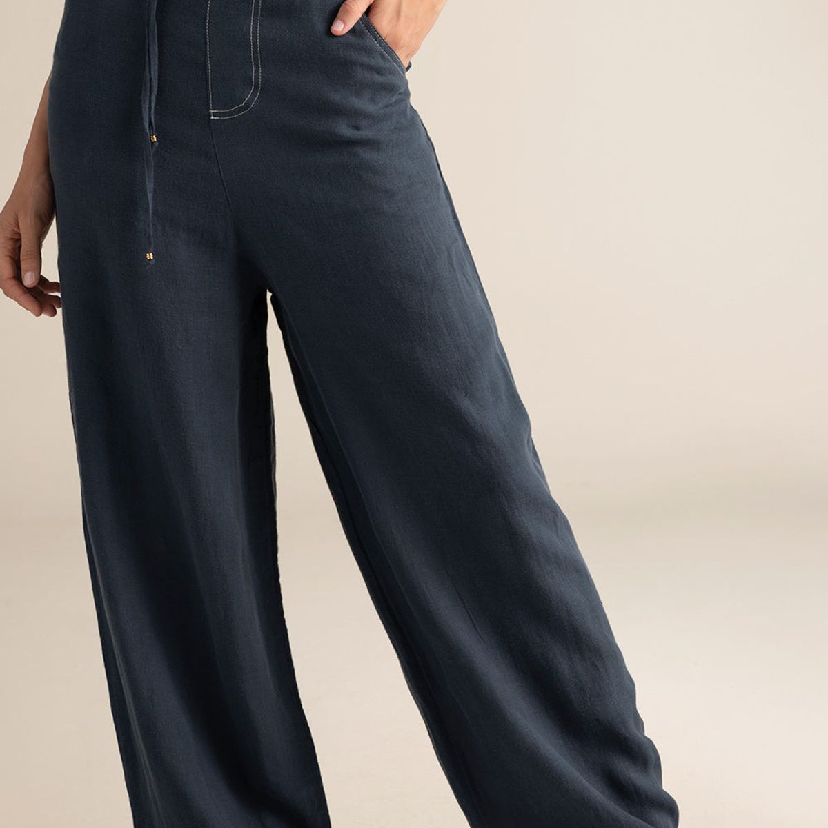 TOUCHE BALNEAIRE - PANTALÓN RECTO CON AMARRES EN CINTURA 0A07052