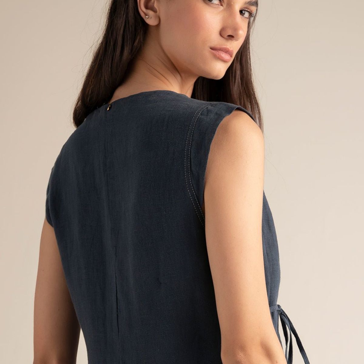 TOUCHE BALNEAIRE - TOP MANGA CORTA CRUZADO CON AMARRES LATERALES  0A08052