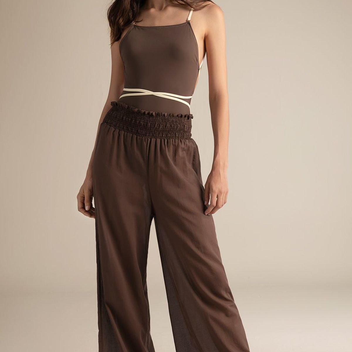 TOUCHE BALNEAIRE - PANTALÓN CON CINTURA EN NIDO DE ABEJA 0A93052