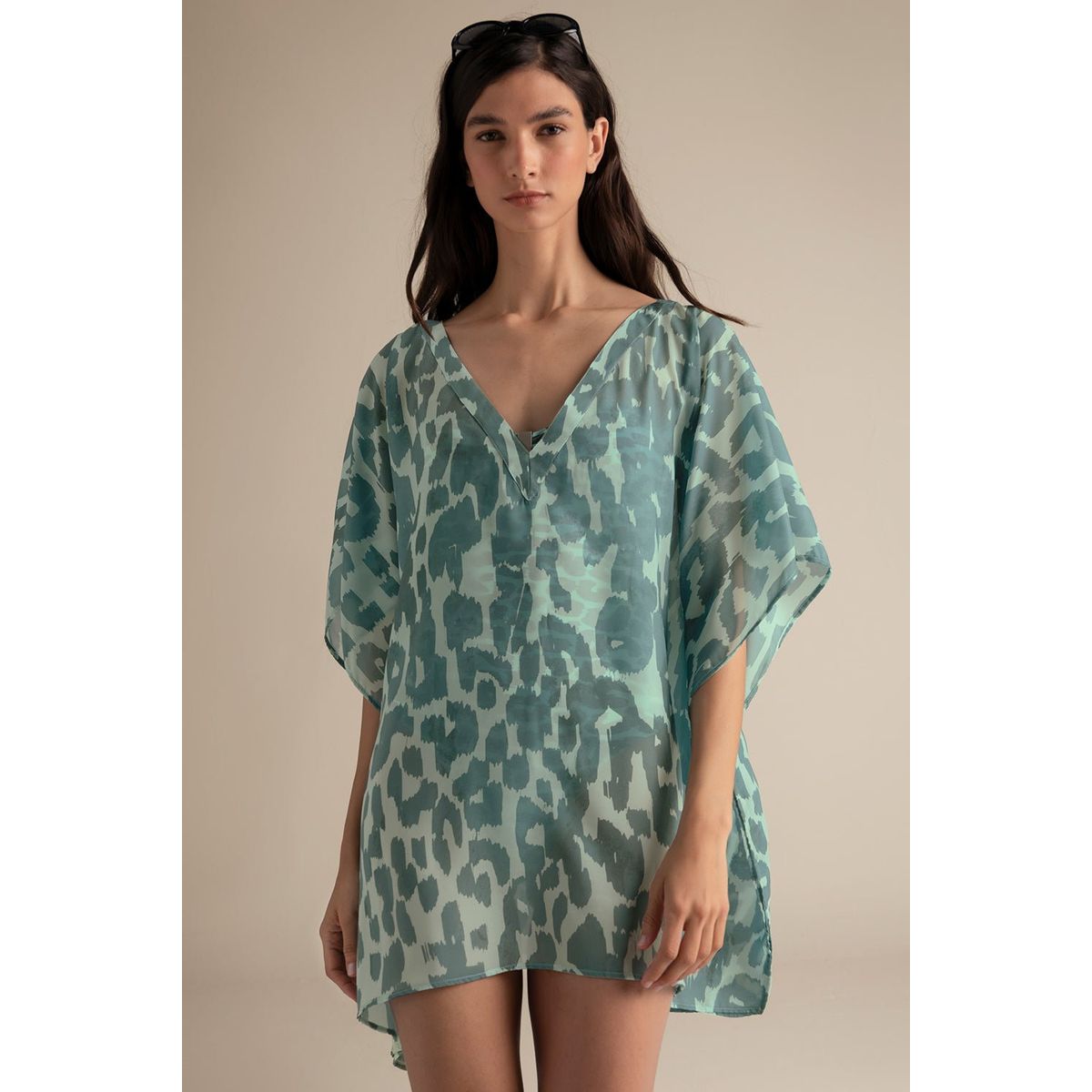 TOUCHE BALNEAIRE - COVER UP CORTO CUELLO EN V  0A97052