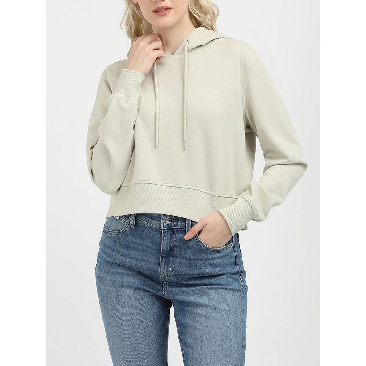 CALVIN KLEIN - Buzo gris con capota de logo elastic Calvin Klein