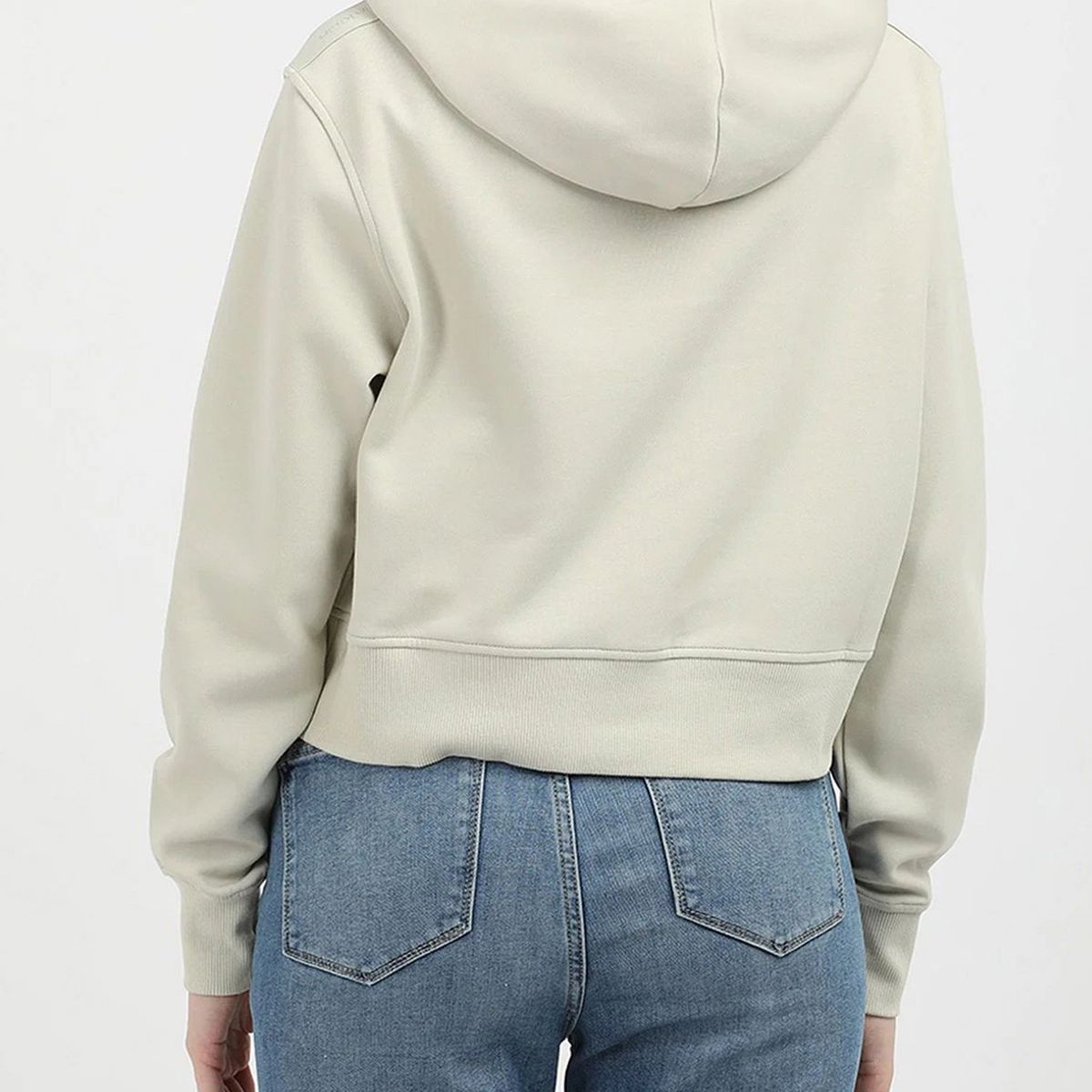 CALVIN KLEIN - Buzo gris con capota de logo elastic Calvin Klein