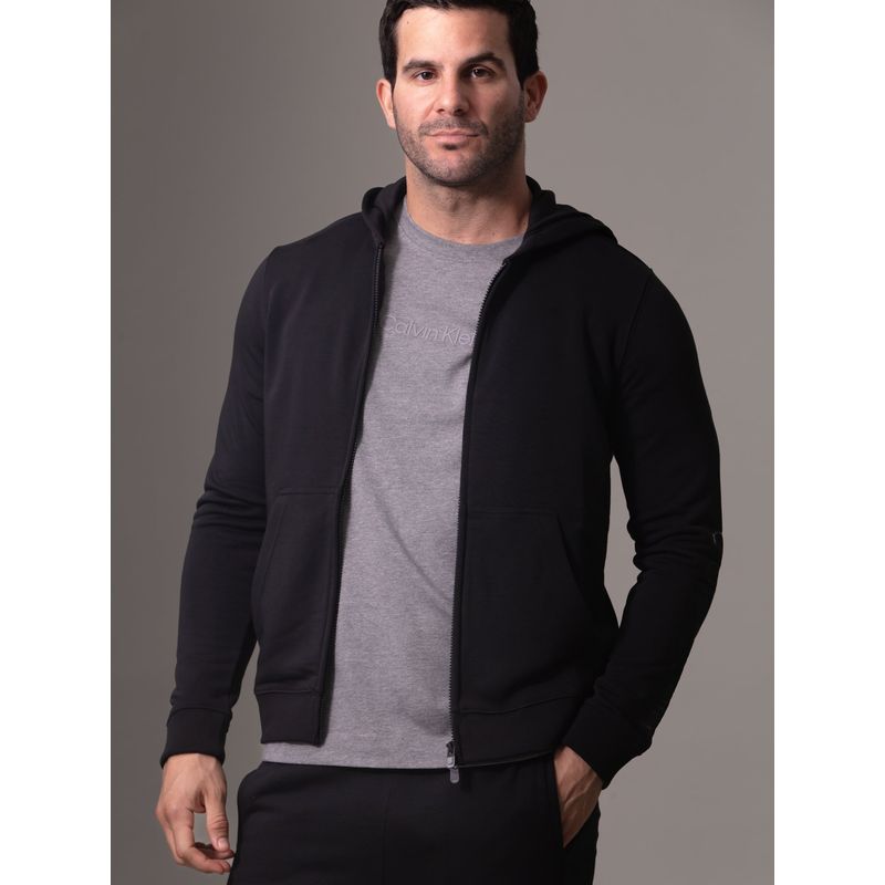 CALVIN KLEIN - Buzo Negro Deportivo Con Cremallera Calvin Klein