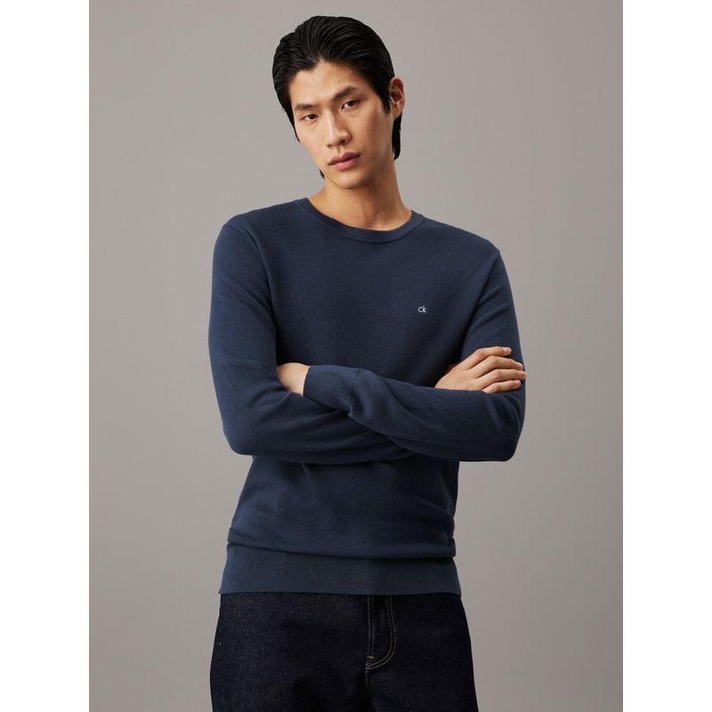 CALVIN KLEIN - Saco negro tejido structure micro pique Calvin Klein