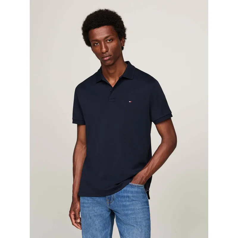 TOMMY HILFIGER - Polo azul Essential de corte regular con logo Tommy Hilfiger