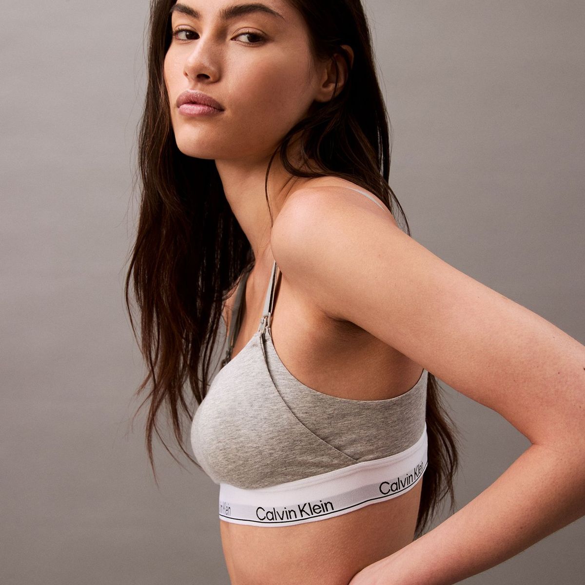 CALVIN KLEIN - Bralette Gris De Maternidad - Moder Cotton Calvin Klein