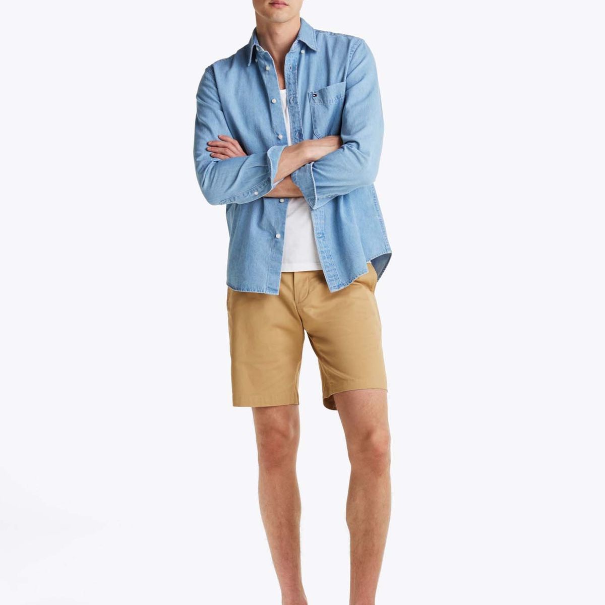 TOMMY HILFIGER - Pantalón beige chino corto Brooklyn colección 1985 Tommy Hilfiger