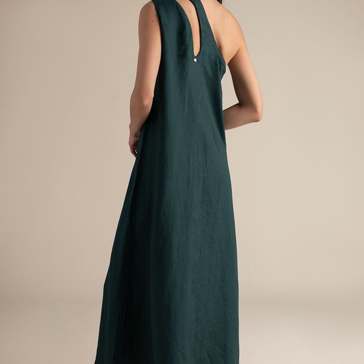 TOUCHE BALNEAIRE - VESTIDO LARGO UN HOMBRO CON OJALETE 0F81052