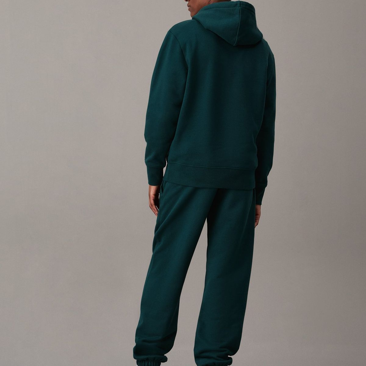 CALVIN KLEIN - Pantalón verde de chándal recto de felpa gruesa Calvin Klein