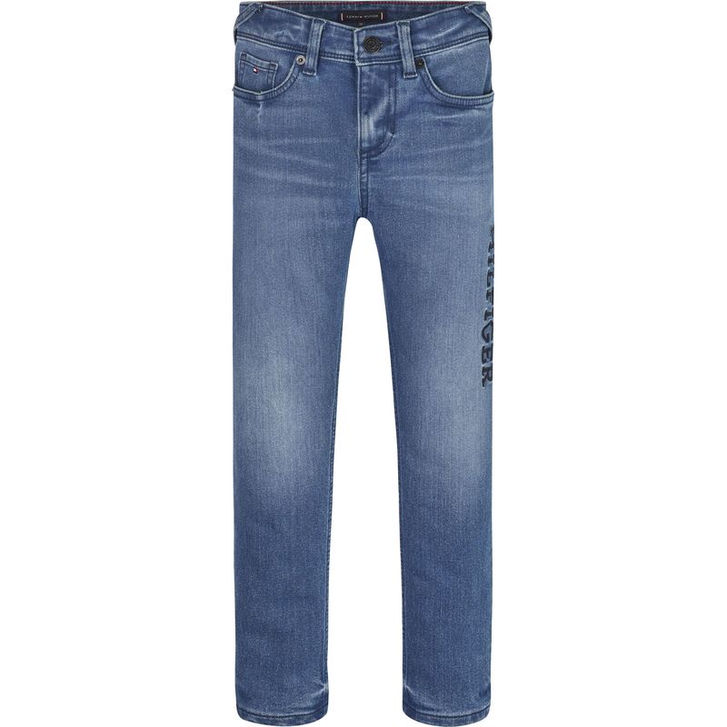 TOMMY HILFIGER - Jeans Azul Scanton Con Logo Bordado Para Niño  Tommy Hilfiger