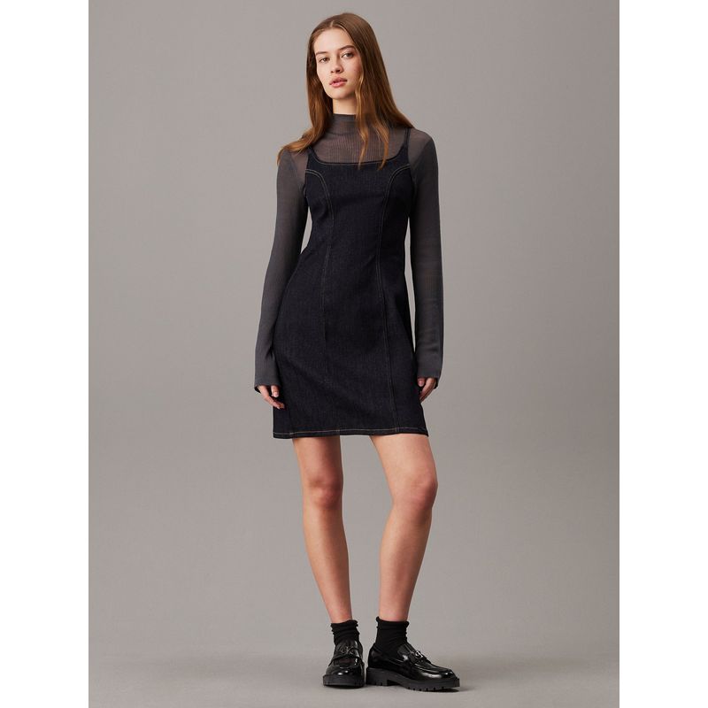 CALVIN KLEIN - Vestido azul lencero denim ajustado Calvin Klein