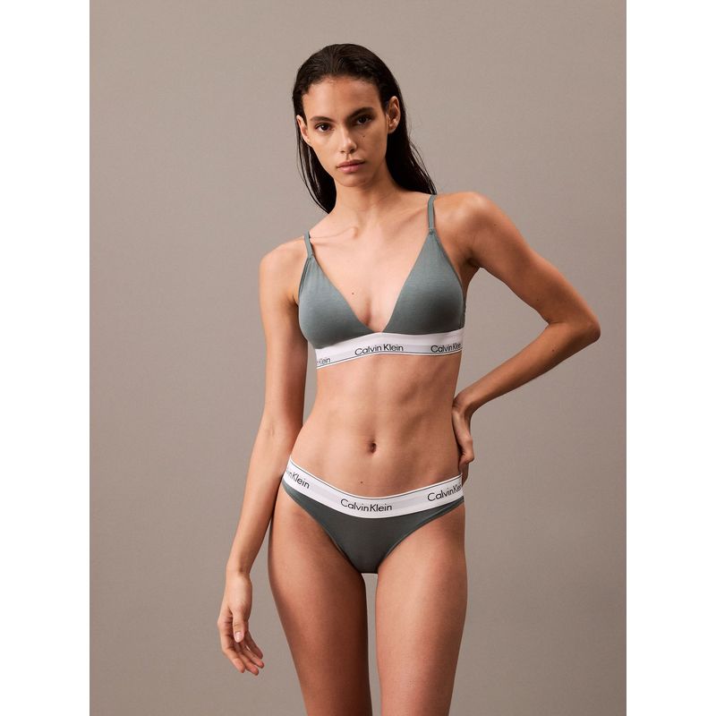 CALVIN KLEIN - Brasier gris lined triangle - modern cotton Calvin Klein