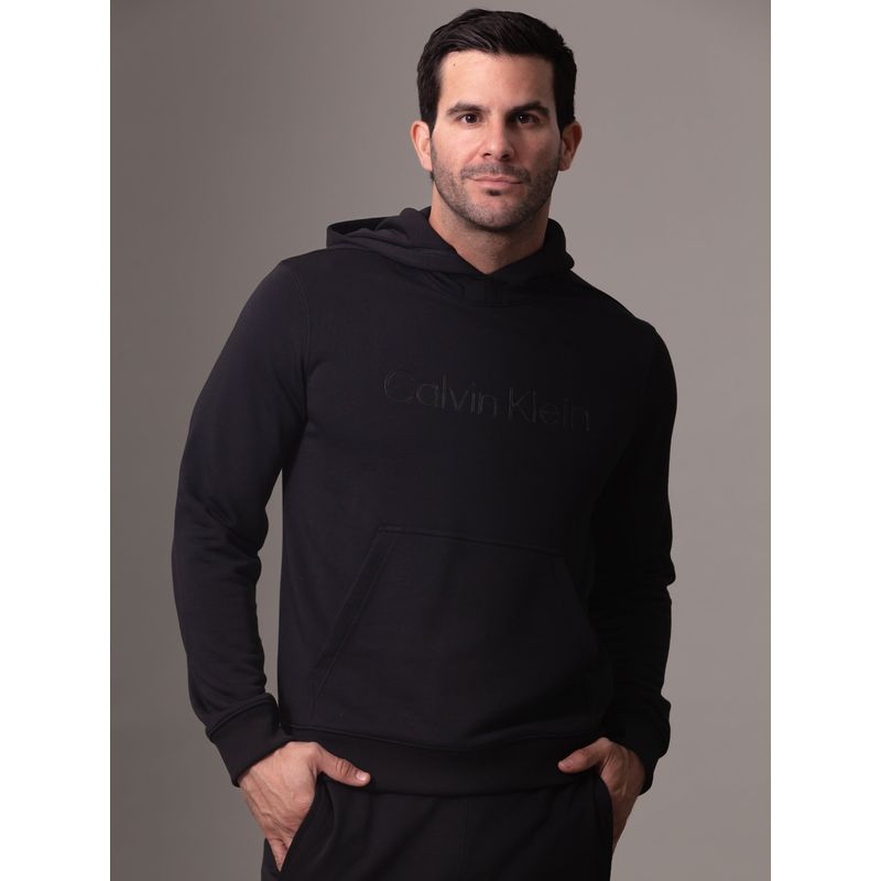 CALVIN KLEIN - Buzo Negro Sport Con Logotipo Tonal Calvin Klein