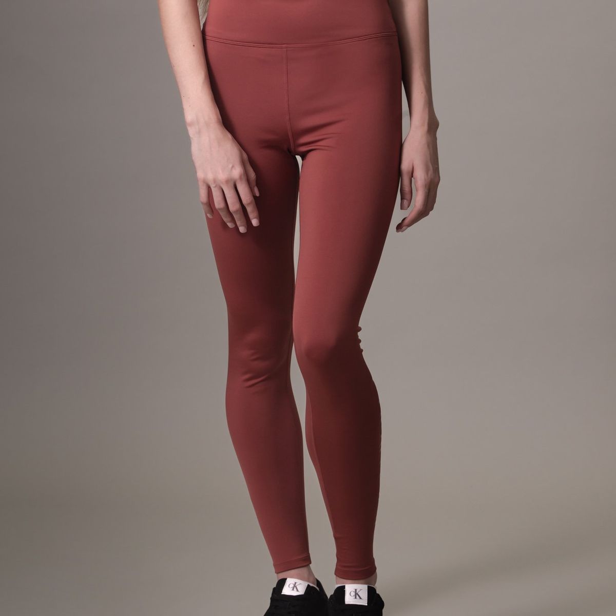 CALVIN KLEIN - Leggings rojo deportivos con logotipo Calvin Klein