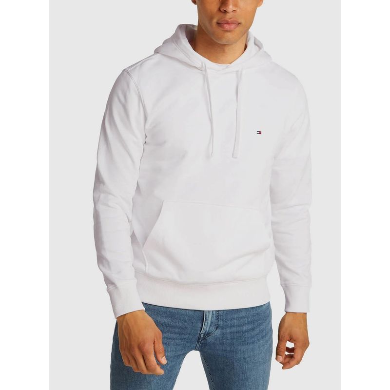 TOMMY HILFIGER - Buzo blanco de felpa con capota y logo bordado Tommy Hilfiger