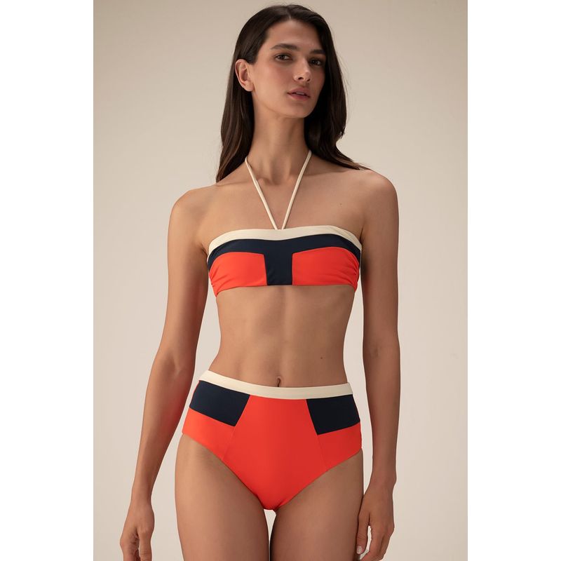 TOUCHE BALNEAIRE - PANTY CACHETERO EN BLOQUES DE COLOR  0P08052