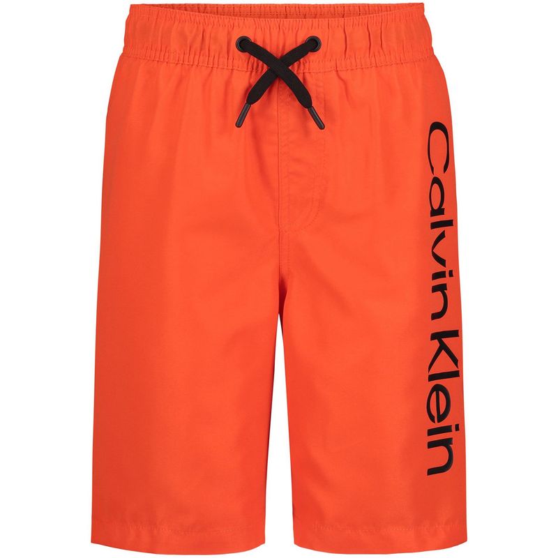 CALVIN KLEIN - Bermuda de Baño Naranjacon logo en vertical para niño Calvin Klein