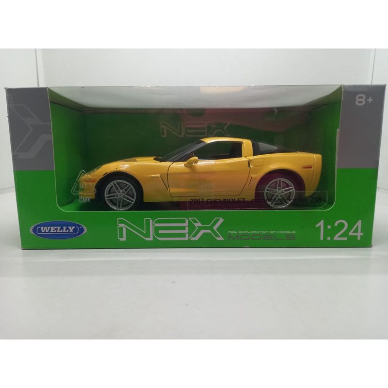 WELLY - CARRO CHEVROLET CORVETTE 2007 Z06 AMARILLO ESCALA 1/24