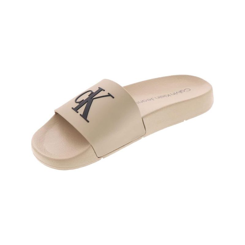 CALVIN KLEIN - Sandalias beige con monograma Calvin Klein
